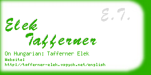 elek tafferner business card